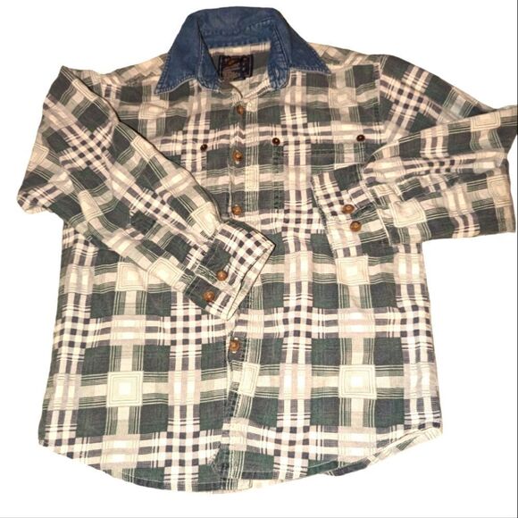 Vintage Route 66‎ blue and white checkered shirt - Picture 1 of 5